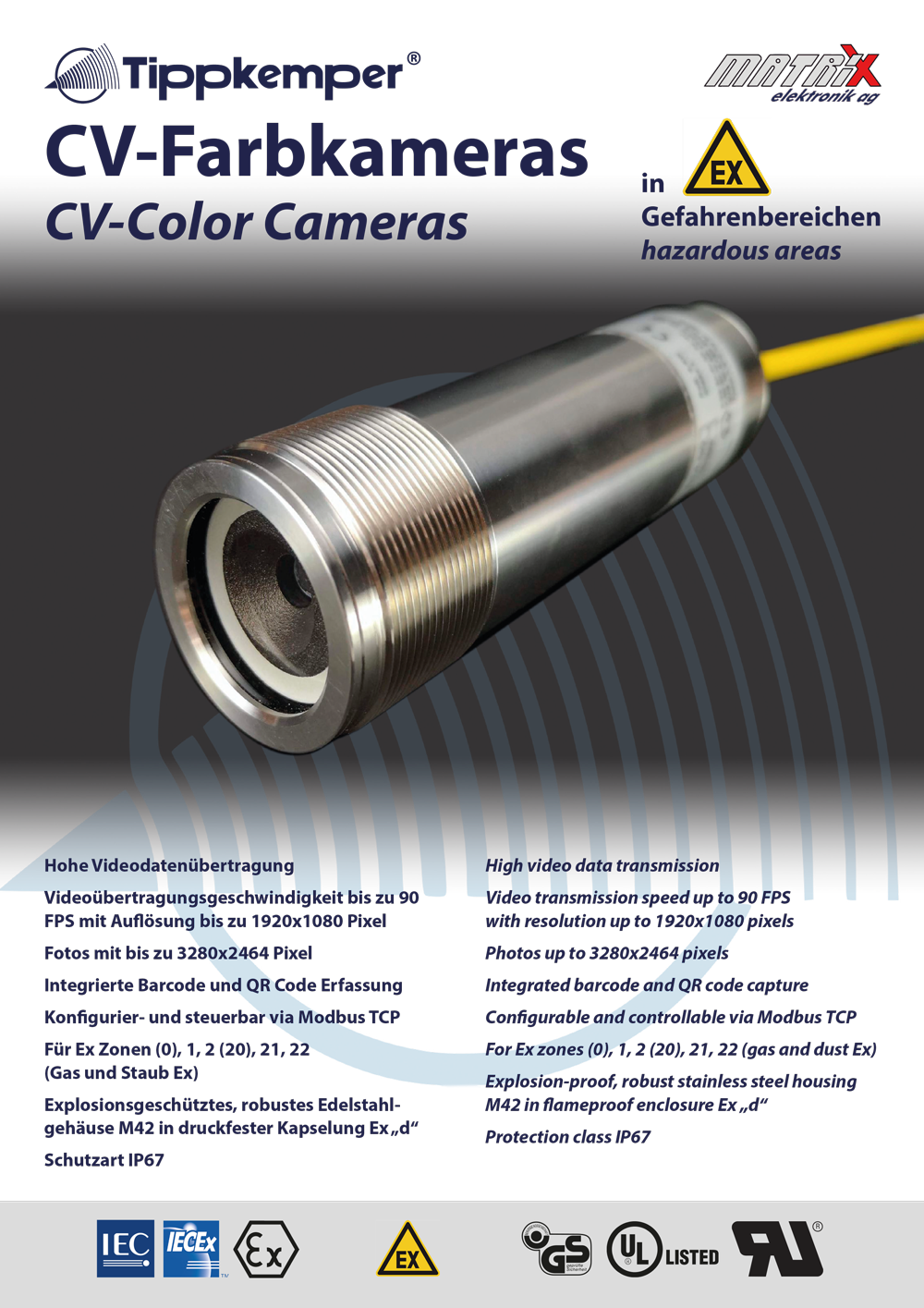 Farbkameras f&uuml;r alle Ex-Zonen